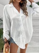 Solid Drop Shoulder Knot Hem Shirt